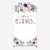 Lofaris Floral Purple Series Girl Baby Shower Rectangle Backdrop